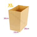 Kraft Brown Paper Bag Bakery Bag Food Bag Savery Bag Brown Bag Takeaway Bag Square Bottom Restaurant Bag Cafe Bag Short Eats Bag 30x28x15cm. 