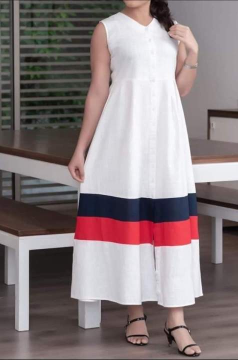Women'S%20White%20Frock%20Fashion%20Dresses%20-%20Image%203