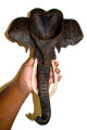 10” Nadungamuwa Raja Sri Lankan Tusker Elephant Wood Carving Sculpture. 