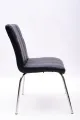 Contemporary Dining Chair With Black Vinyl Upholstery. 