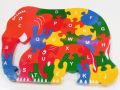 Kids Puzzle elephant/ Double-Sided Wooden Elephant Family Puzzle/ Alphabet. 