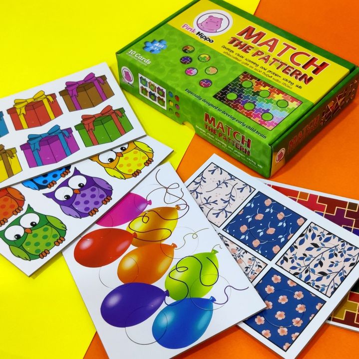 Match the Pattern - Pink Hippo - Children Educational Activity Pack