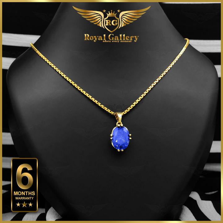 Gold%20Plated%20Link%20Chain%20&%20Pendant%20with%20Blue%20Stone%20-%20Image%204