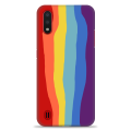 Back Cover For Samsung A01 Rainbow Design. 