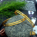 Gold plated Two line Charm Bangle Stylish Rich Look Guaranteed Without Stone For Women gift items for girls. 