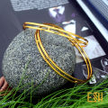 Gold plated Two line Charm Bangle Stylish Rich Look Guaranteed Without Stone For Women gift items for girls. 