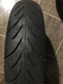 MRF branded 140/70-17 tubeless motorcycle tyre. 