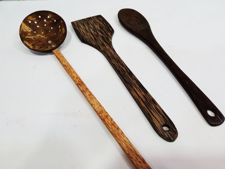 Oil Coconut Shell spoon & Kitul wooden spoon & Patta
