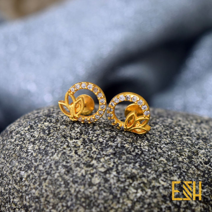 Gold%20Plated%20Stylish%20Small%20Earrings%20with%20Fixed%20Stone%20for%20Women%20&%20Girl%20-%20Image%202