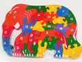 Kids Puzzle elephant/ Double-Sided Wooden Elephant Family Puzzle/ Alphabet. 