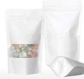 White Ziplock Window Pouch Bags 100g 20x12cm. 
