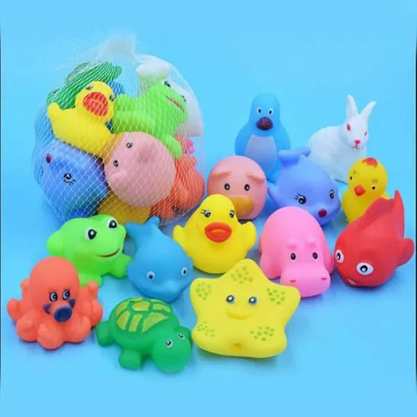 13%20Pcs%20Cute%20Baby%20Toy%20Bath%20Toys%20Squirt%20Kids%20Float%20Water%20Tub%20Rubber%20Bathroom%20Play%20-%20Image%204