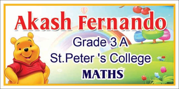  Customized Name Labels For School Books 