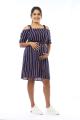 Womens Striped Off-Shoulder Maternity Dress. 