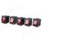 100 pcs Red Light Rocker Switch 4 pin  Current: 10A 2cm +1.4cm+1.5cm switch. 