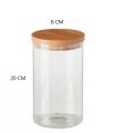 Glass Jar with Bamboo Lid Sealed Canister. 