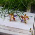 Earrings for Women Gold Dipped Flower Earrings for Girls, Precious Hypoallergenic Earrings for Sensitive Ears. 