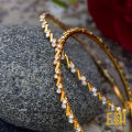 Gold Plated Zigzag Bangles with Stone for Women Fashion Jewelry Gift items for girls. 
