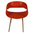 Mid - Century Designer Chair (Orange). 