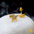 Gold Plated Modyle Stylish Star Theme Stud Earrings For Women. 