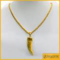Gold Plated Rope Chain & Lion Tooth Pendant 18 - 24 Inch Stylish Tiger Design Guaranteed Necklace Stylish Design FREE GIFT BOX FC-MCP. 