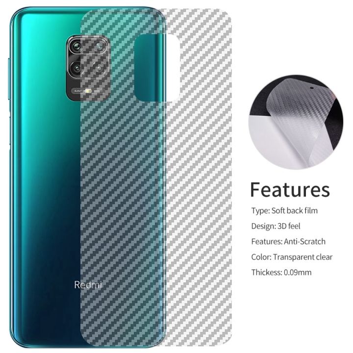 Ultra Thin  Fit Transparent Carbon Fiber Film Phone Case Wrap Transparent Protective Film Back Sticker For Redmi Note 9