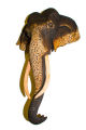 10” Nadungamuwa Raja Sri Lankan Tusker Elephant Wood Carving Sculpture. 