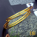 Gold plated Two line Charm Bangle Stylish Rich Look Guaranteed Without Stone For Women gift items for girls. 