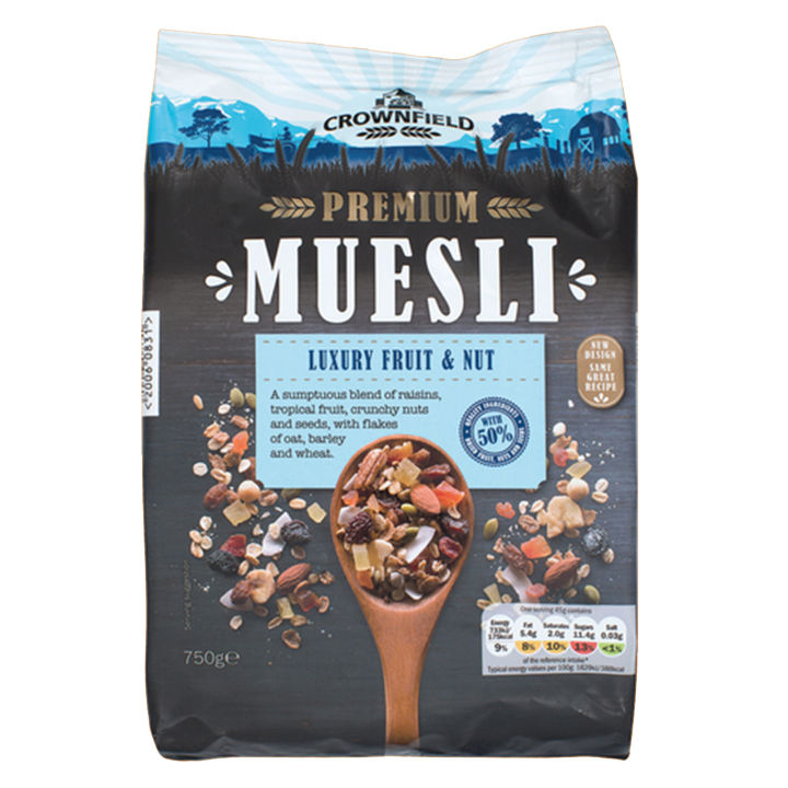 Crownfield Premium Muesli LUXURY FRUIT & NUT 750g