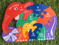 Kids Puzzle Elephant/Wooden Elephant Family Puzzle/Numbers/Medium. 