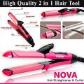 Nova Professional Hair Tool Set Hair Straightener And Curler 2 In 1 Beauty Set - 1 Year Warranty. 