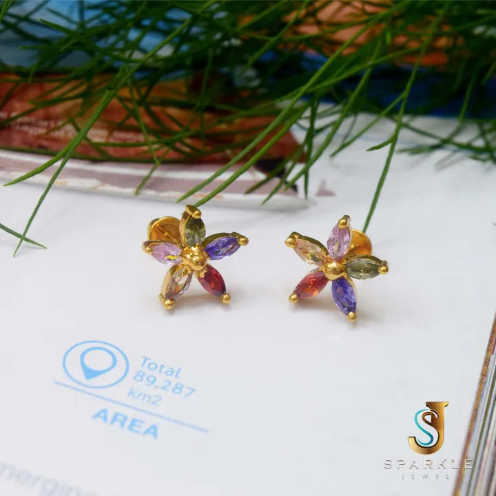 Earrings%20for%20Women%20Gold%20Dipped%20Flower%20Earrings%20for%20Girls,%20Precious%20Hypoallergenic%20Earrings%20for%20Sensitive%20Ears%20-%20Image%203