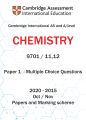Cambridge International AS And A Level - Chemistry Past Paper 1 (9701/11,12,13) -MCQ  Book. 