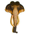 10” Nadungamuwa Raja Sri Lankan Tusker Elephant Wood Carving Sculpture. 