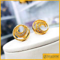 Gold Plated Guaranteed Derana Earring with White Stone. 