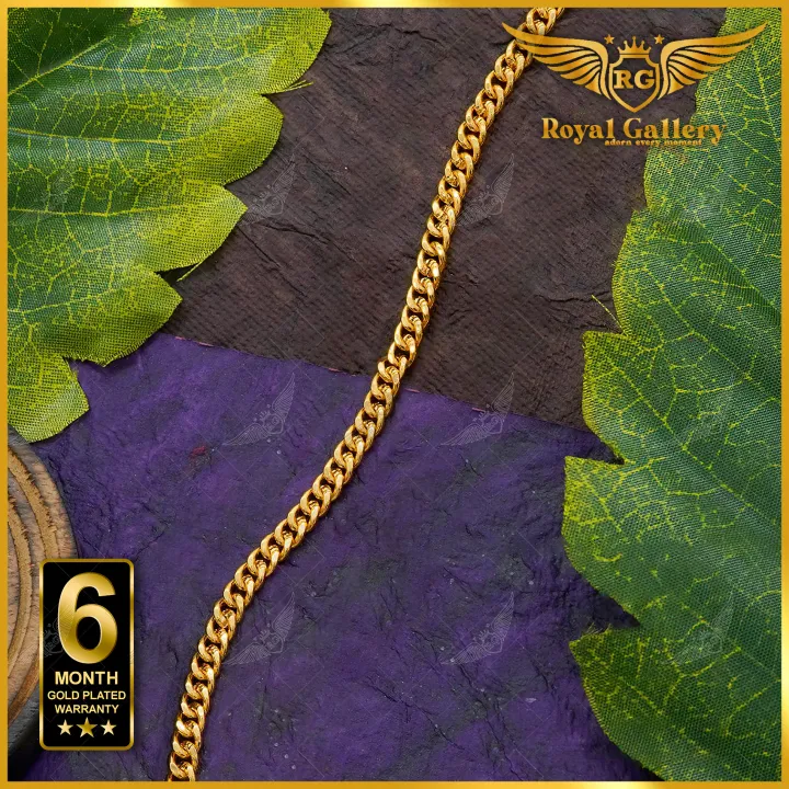Gold Plated Miami Cuban Chain Long-Lasting Guaranteed 3 MM 24 Inch with Free Gift Box [RG]-MC