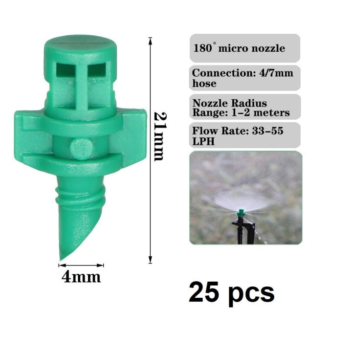 25/50 PCS Micro Water Sprinkler 180 degree Water Sprayer Agriculture Drip Irrigation System for Mushroom Spray Garden Lawn Misting Nozzle Sprinkler Irrigation System