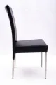 Modern Dining Chair with Black Vinyl Upholstery. 