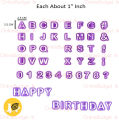 Alphabet - Letters - Numbers Fondant Cut-Outs Set. 