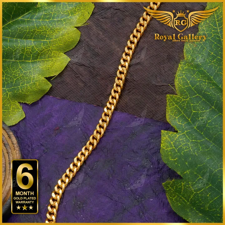 Gold Plated Miami Cuban Chain Long-Lasting Guaranteed 4 MM 24 Inch with Free Gift Box RG-MC