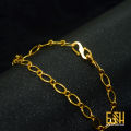 Gold plated 06MM Plain Link Bracelet for Ladies gift items for girls. 