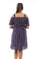 Womens Striped Off-Shoulder Maternity Dress. 