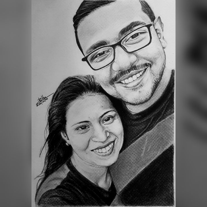 Turn your portrait into a pencil art/sketch/Drawing , Love gift, birthday gift, valentine gift,gift for boy friend, for girl friend, for husband, for wife, for mother, for father.......