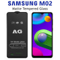 Samsung Galaxy M02 Stylish Full Cover Matte Texture MTB tempered Glass  Protector Frosted Glass for Samsung Galaxy M02. 