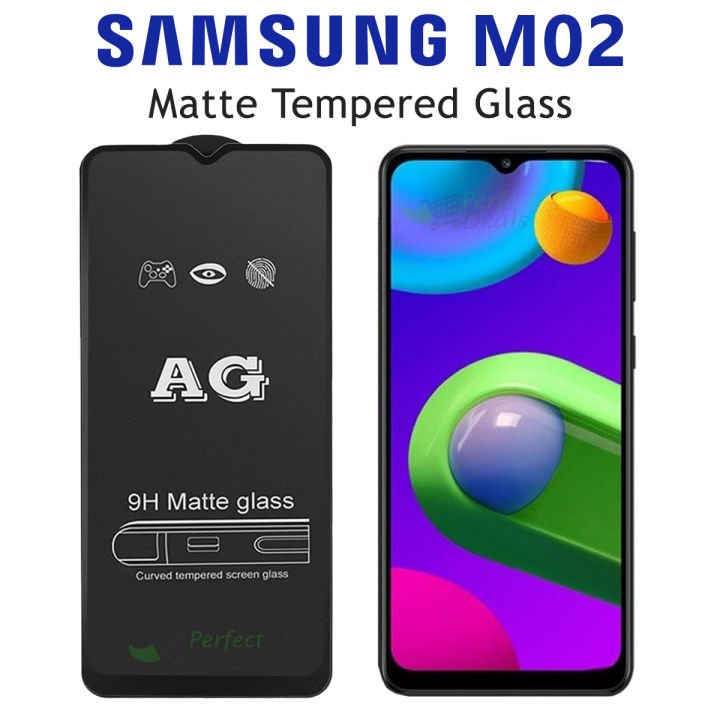 Samsung Galaxy M02 Stylish Full Cover Matte Texture MTB tempered Glass  Protector Frosted Glass for Samsung Galaxy M02