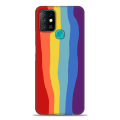 Back Cover For Infinix Hot 10 Rainbow Design. 