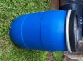 Empty HDPE plastic Blue Drum 30 Litres. 