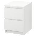 VTEC 2 Drawer White Bedside Cupboard / Chest table / Bedside Table / Console table / Drawer box / Drawer cupboard / Storage cupboard / Side Table / Modern Furniture. 