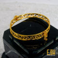 Gold Plated Lock Bangle for Women Fashion Valentine Gift Jewelry for Girls. 