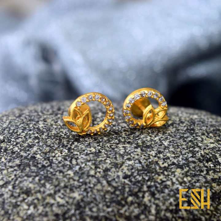 Gold%20Plated%20Stylish%20Small%20Earrings%20with%20Fixed%20Stone%20for%20Women%20&%20Girl%20-%20Image%204